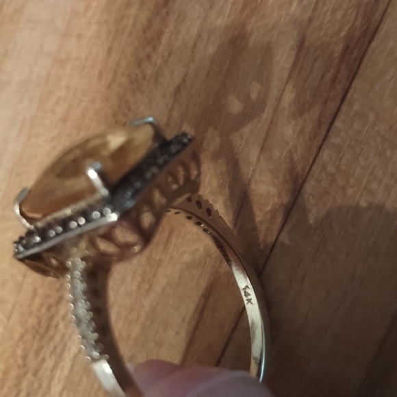 14k Citrine Diamond ring - Picture 9 of 10